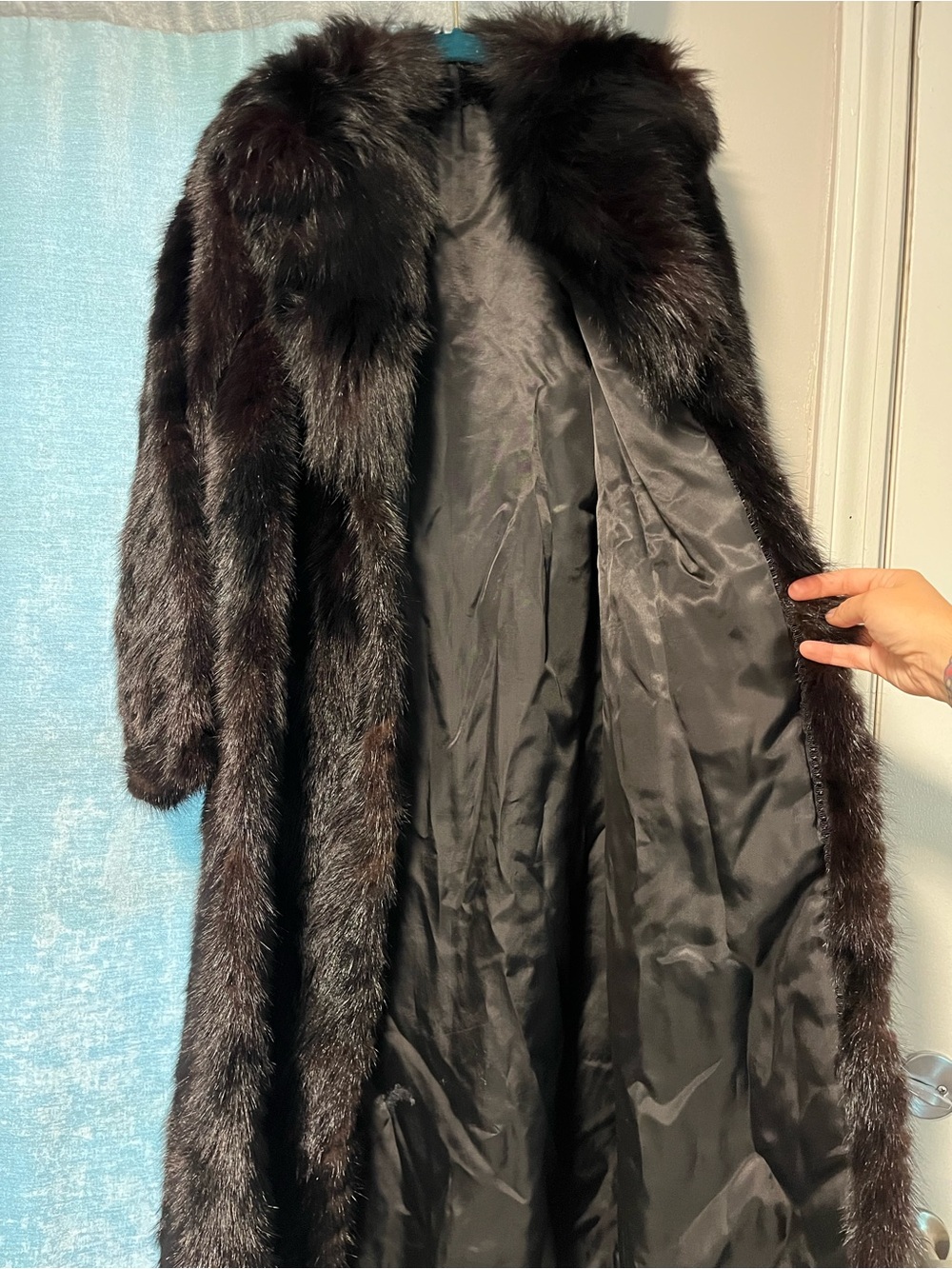 Vintage Dennis Basso Black Mink Fur Long Coat - Women's Luxury Outerwear - Picture 2 of 9